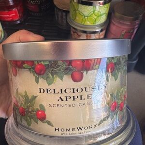 HomeWorx Deliciously Apple Scented Candle - Red
